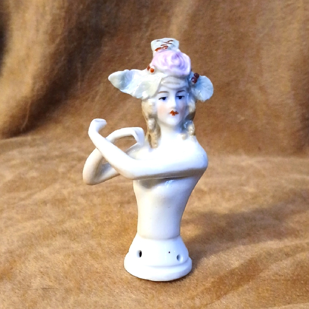 Vintage Germany 1/2 doll Porcelain Lady Figurine